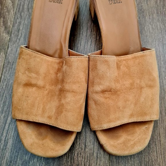 Saddle suede sophie slide mules by Maryam Nassir Zadeh - Picture 1 of 5